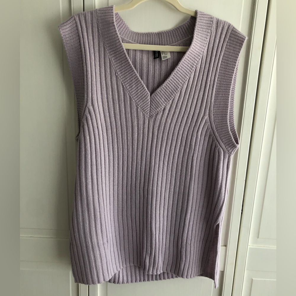 H&M Oversized Sweater Vest in Lavender